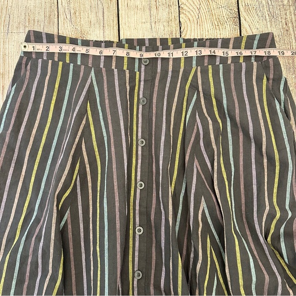 Torrid Striped Midi Skirt Size 1X A-Line Retro 50s Button Down Full Pinup Circle - Picture 6 of 10